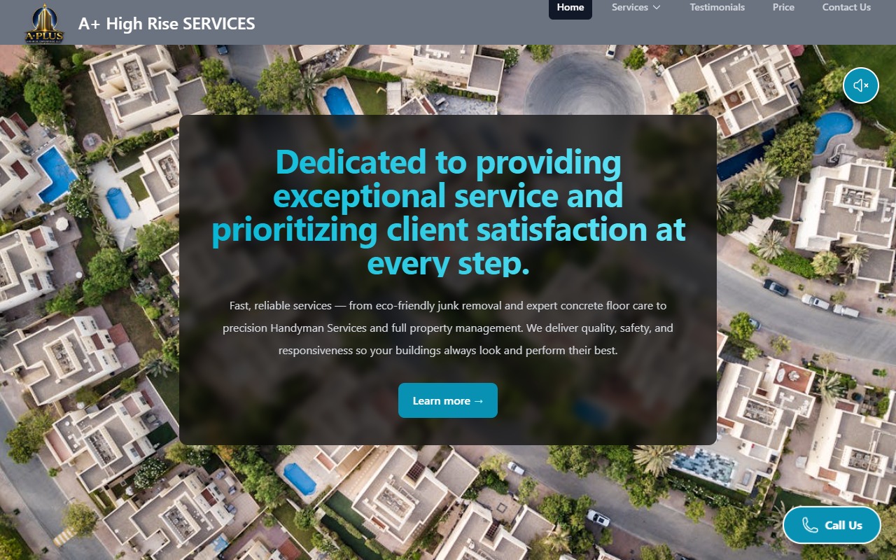 A+ High Rise Services website screenshot